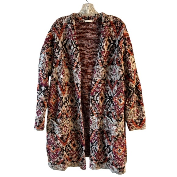 J. Jill luxurious plum multi jacquard tapestry cardigan - Picture 6 of 10